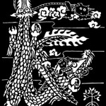 今年の干支手拭　（下絵の版画）